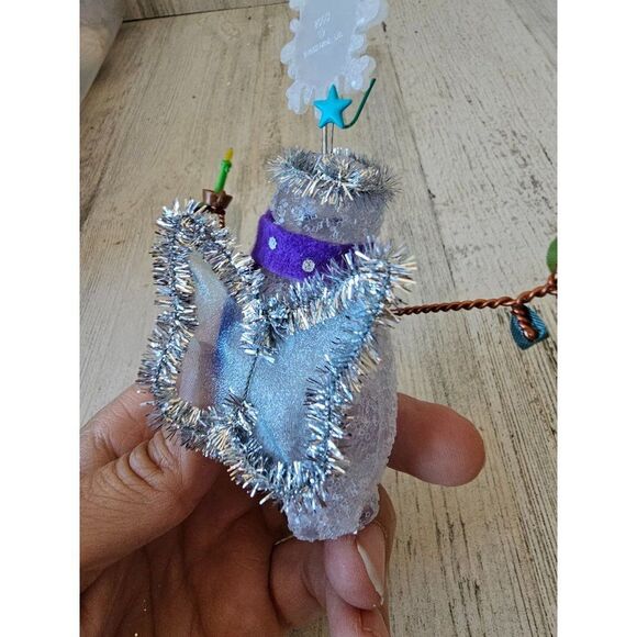 Hallmark snowman glitter wire angel cherub 2003 Xmas tree - Picture 5 of 8